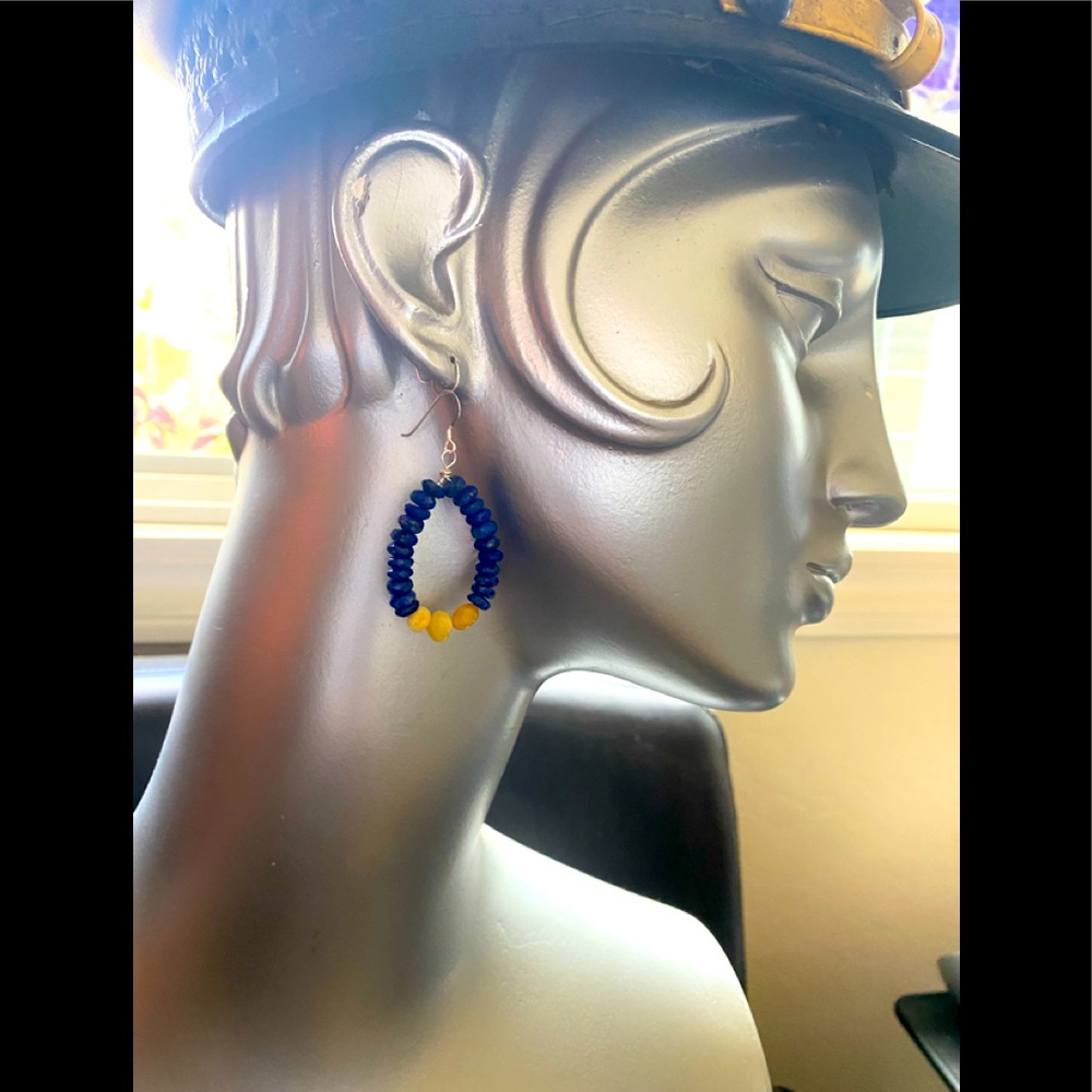 Lapis & Amber Earrings